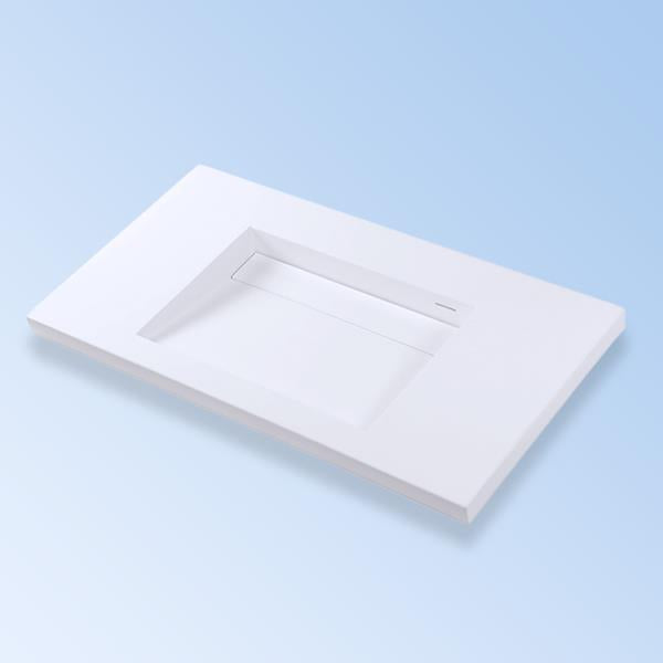 Lacava - Libera  Wall-Mount Or Vanity-Top Bathroom Sink Made Of Solid Surface With An Overflow And Decorative Drain Cover