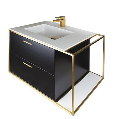 Lacava - Linea  Cabinet Of Wall-Mount Under-Counter Vanity Lin-Un-30L With Sink On The Left