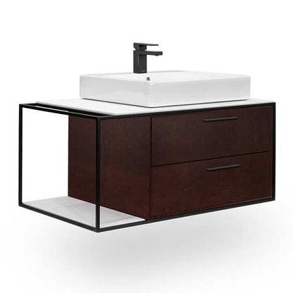 Lacava - Linea  Cabinet Of Wall-Mount Under-Counter Vanity Lin-Vs-36R With Sink On The Right
