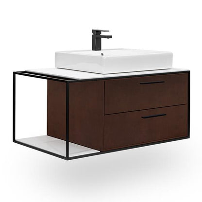 Lacava - Linea  Cabinet Of Wall-Mount Under-Counter Vanity Lin-Vs-36R With Sink On The Right