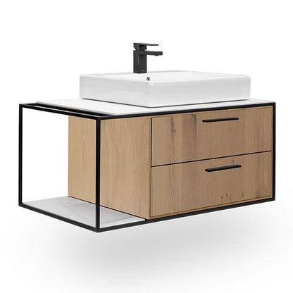 Lacava - Linea  Cabinet Of Wall-Mount Under-Counter Vanity Lin-Vs-36R With Sink On The Right