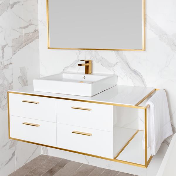 Lacava - Linea  Solid Surface Countertop For Wall-Mount Under-Counter Vanity Lin-Vs-48L