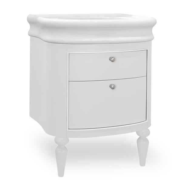 Lacava - Lirico Wall-Mount Under-Counter Vanity With Two Drawers. The Top Drawer Has U-Shape Notch For Plumbing