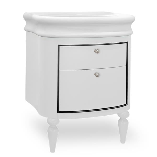 Lacava - Lirico Wall-Mount Under-Counter Vanity With Two Drawers. The Top Drawer Has U-Shape Notch For Plumbing