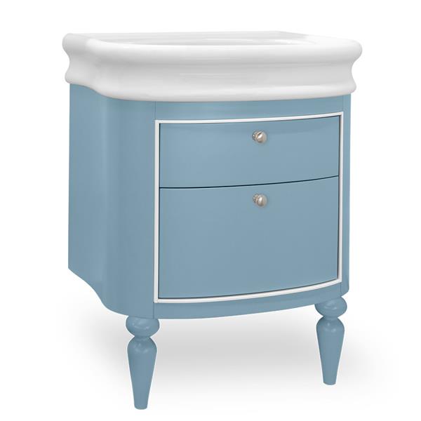 Lacava - Lirico Wall-Mount Under-Counter Vanity With Two Drawers. The Top Drawer Has U-Shape Notch For Plumbing