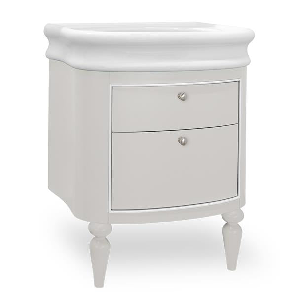 Lacava - Lirico Wall-Mount Under-Counter Vanity With Two Drawers. The Top Drawer Has U-Shape Notch For Plumbing