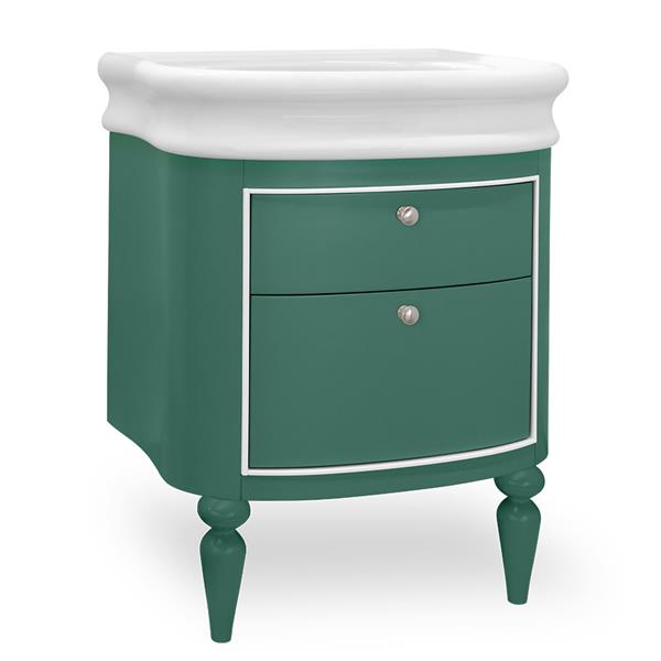 Lacava - Lirico Wall-Mount Under-Counter Vanity With Two Drawers. The Top Drawer Has U-Shape Notch For Plumbing