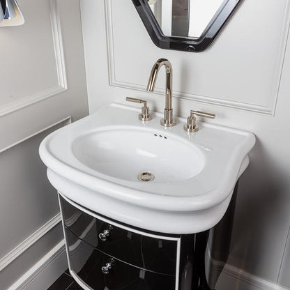 Lacava - Lirico Wall-Mount Under-Counter Vanity With Two Drawers. The Top Drawer Has U-Shape Notch For Plumbing