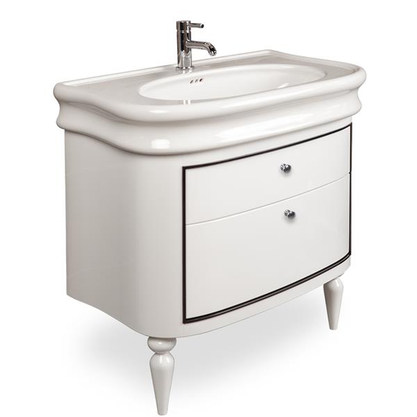 Lacava - Lirico Wall-Mount Under-Counter Vanity With Two Drawers. The Top Drawer Is With U-Shape Notch For Plumbing