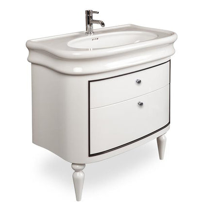 Lacava - Lirico Wall-Mount Under-Counter Vanity With Two Drawers. The Top Drawer Is With U-Shape Notch For Plumbing