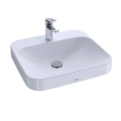 Toto - Arvina Rectangular 20 Inch Vessel Bathroom Sink with CEFIONTECT for 4 Inch Center Faucets