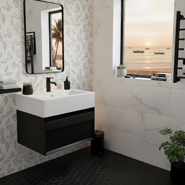 Lacava - Luce Wall-Mount Under-Counter Vanity With Finger Pulls On One Drawer