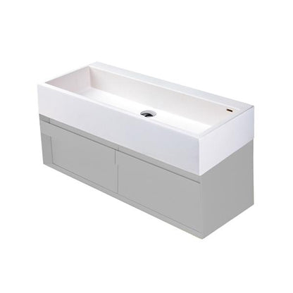 Lacava - Luce Wall-Mount Undercounter Vanity With Large Wood Pulls On Two Drawers