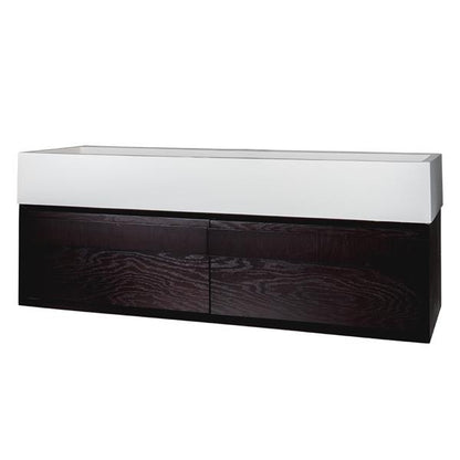 Lacava - Luce Wall-Mount Undercounter Vanity With Large Wood Pulls On Two Drawers