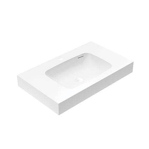 Fleurco - Luna Stak Uno Vanity/Countertop With Apron Round Sink White