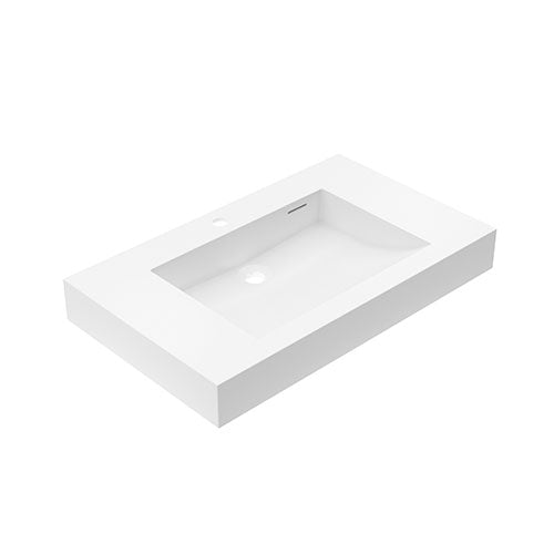 Fleurco - Luna Stak Uno Vanity/Countertop With Apron Square Sink White