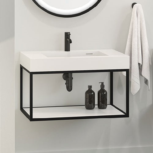 Fleurco - Luna Stak Duo Vanity Wallmount With Matte White Shelf
