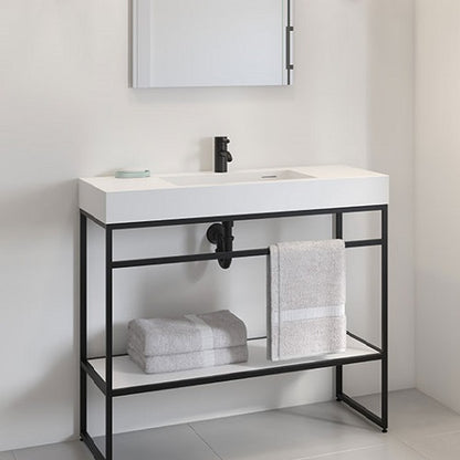 Fleurco - Luna Stak Trio Vanity Freestanding With Matte White Shelf