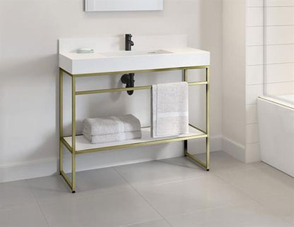 Fleurco - Luna Stak Trio Vanity Freestanding With Matte White Shelf