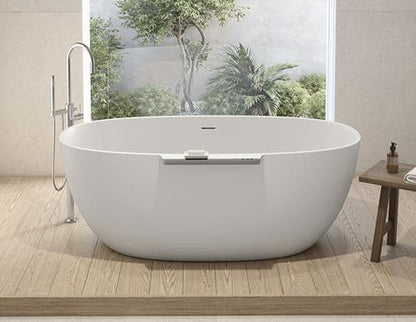 Fleurco - Aria Stone Lucia Tubwith Shelf 63 X 35