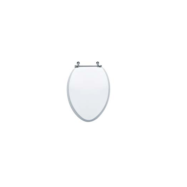 Lefroy Brooks - Classic Matte White Elongated Solid Wood Toilet Seat With Bar Hinges