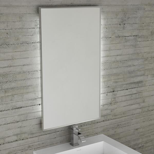 Lacava - Aquaquattro Wall- Mount Beveled Mirror With Chrome Edges And Led Lights. W; 19 Inch, H: 34 Inch, D: 1 Inch.