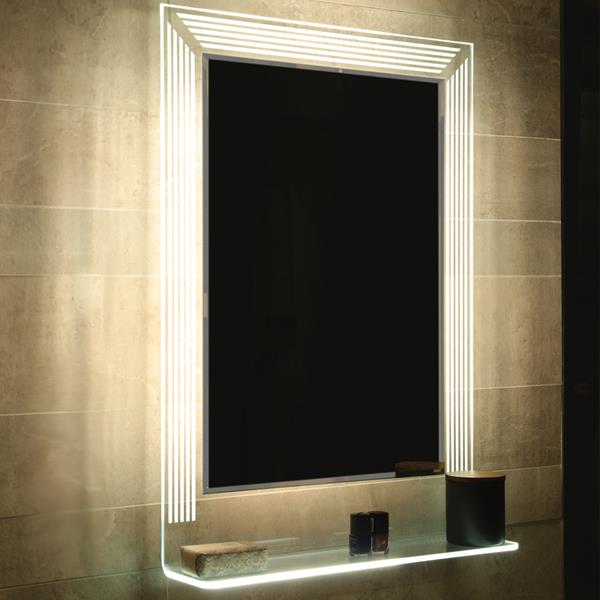 Lacava - Newterra Mirror With Clear Frosted Resin Frame And Led Accent Light