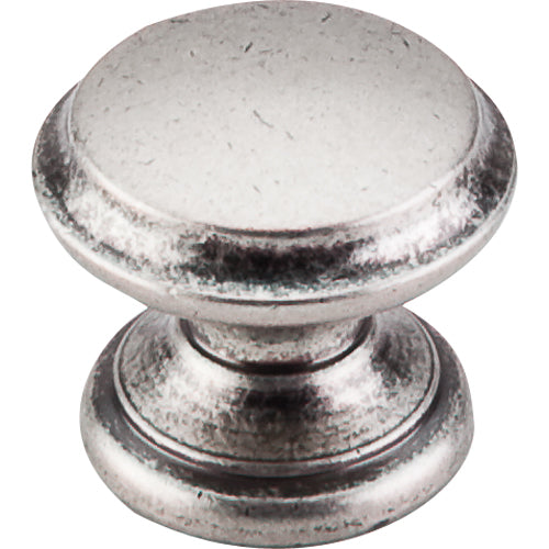 Top Knobs - Flat Top 1 3/8 Inch Diameter Round Knob - Pewter Antique