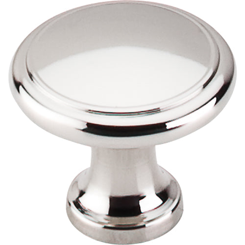 Top Knobs - Ringed 1 1/8 Inch Diameter Round Knob - Polished Nickel