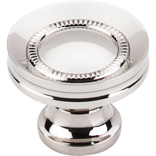 Top Knobs - Button Faced 1 1/4 Inch Diameter Round Knob - Polished Nickel