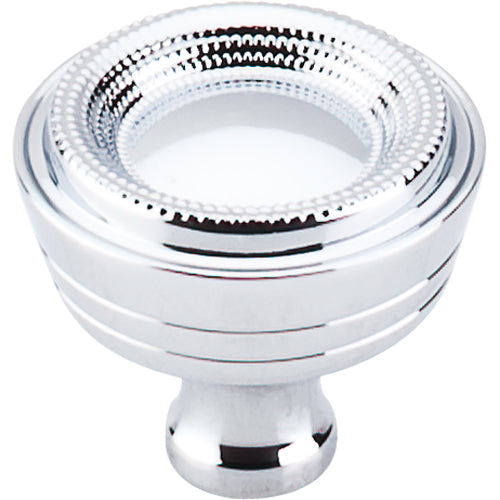 Top Knobs - Beaded 1 5/16 Inch Diameter Round Knob - Polished Chrome