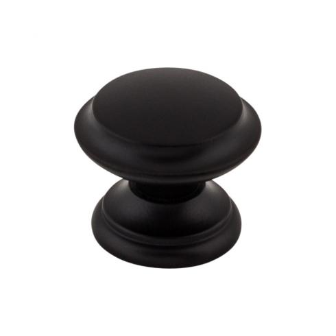 Top Knobs - Flat Top 1 3/8 Inch Diameter Round Knob - Flat Black