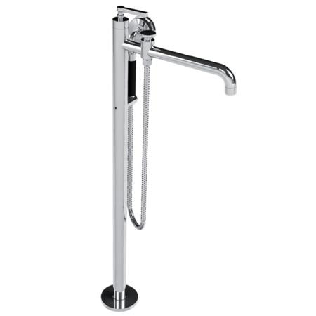 Lefroy Brooks - Fleetwood Lever Single Leg Bath/Shower Mixer With Black Hand Shower Trim