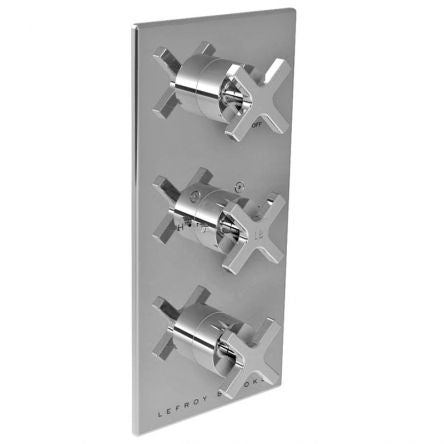 Lefroy Brooks - Fleetwood Cross Handle Thermostatic With Two Cross Handle Flow Controls Trim Only