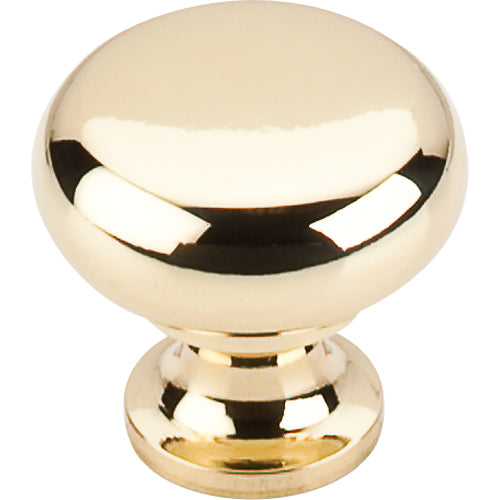 Top Knobs - Flat Faced 1 1/4 Inch Diameter Round Knob - Polished Brass