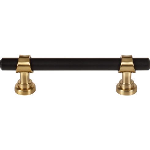 Top Knobs - Bit 3 3/4 Inch Center to Center Bar pull - Flat Black and Honey Bronze