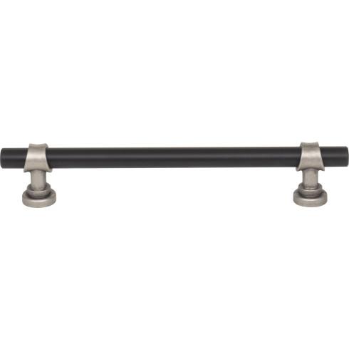Top Knobs - Bit 6 5/16 Inch Center to Center Bar pull - Flat Black and Pewter Antique