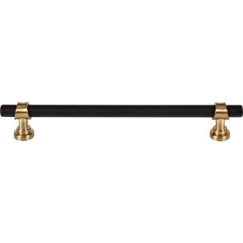 Top Knobs - Bit 7 9/16 Inch Center to Center Bar pull - Flat Black and Honey Bronze