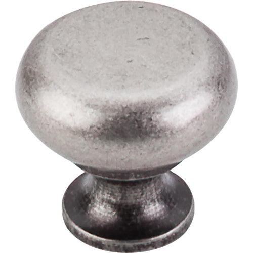 Top Knobs - Flat Faced 1 1/4 Inch Diameter Round Knob - Pewter Antique