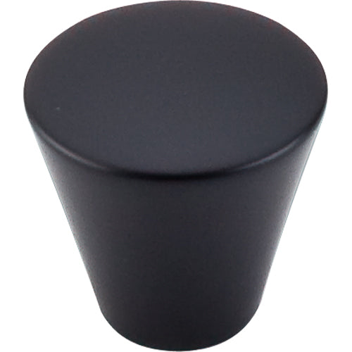 Top Knobs - Cone 1 1/16 Inch Diameter Round Knob - Flat Black