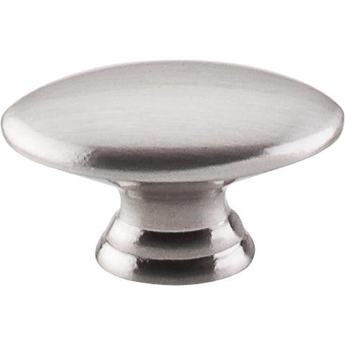 Top Knobs - Flat Oval 3/4 Inch Length Oval Knob - Brushed Satin Nickel