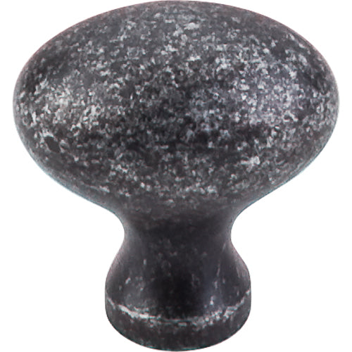 Top Knobs - Egg 1 1/4 Inch Length Oval Knob - Black Iron