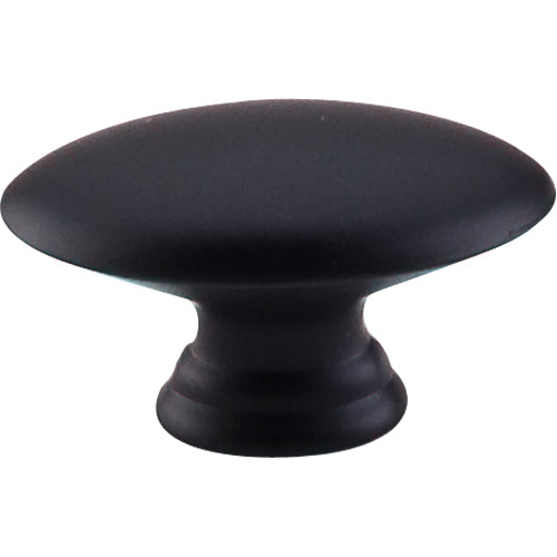 Top Knobs - Flat Oval 3/4 Inch Length Oval Knob - Flat Black