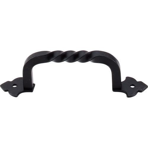 Top Knobs - Fixed Norman Crest 4 Inch Center to Center Bar pull - Patina Black