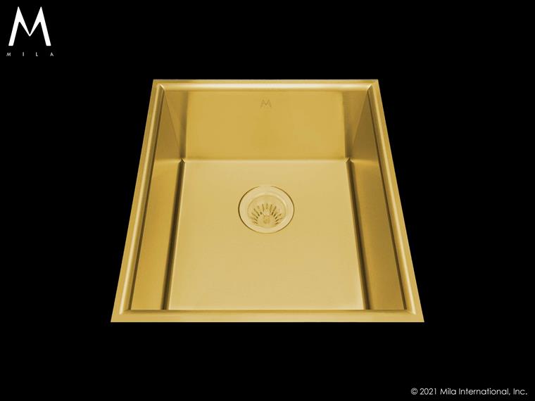 Mila - Arc Low Profile Single Bowl Flush-Mount  - 20.5 X 18 Gold
