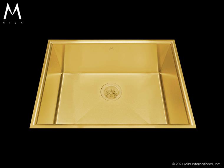 Mila - Arc Low Profile Single Bowl Flush-Mount - 24.5 X 18 Gold