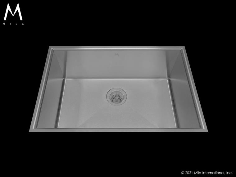 Mila - Arc Low Profile Single Bowl Flush-Mount  - 28.5 X 18 Satin Brushed SS