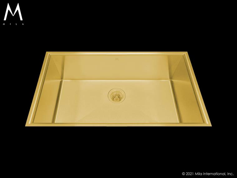 Mila - Arc Low Profile Single Bowl Flush-Mount - 32.5 X 18 Gold