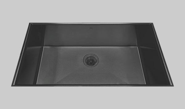 Mila - Crescent Low Profile Single Bowl Flush-Mount  - 32 X 17.5 Graphite