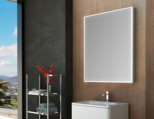 Fleurco - Luna Halo Lighted Medicine Cabinet Bi-View Flat